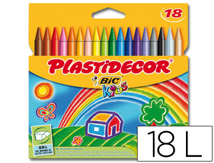 18 lápices cera Plastidecor